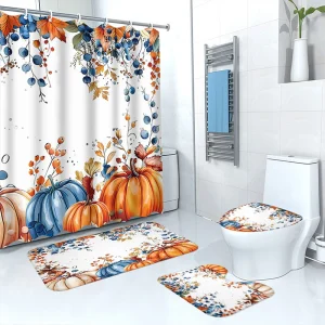 Thanksgiving Shower Curtain Set 4 Piece