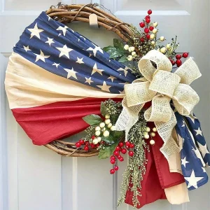 Multicolored 4Th of July, Patriotic Door Wreath
