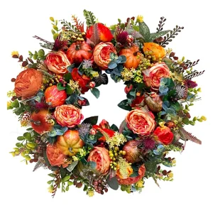 Artificial Fall Decorative Thanksgiving Wreath