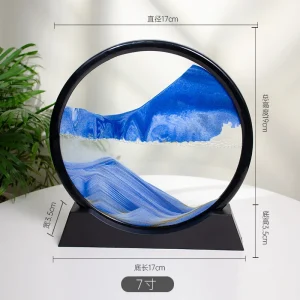 3D Round Sand Art Hourglass Sea Sandscape In Motion