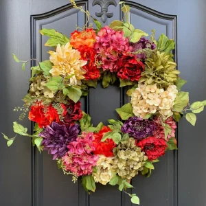 45cm Spring Wreath for Front Door Artificial Peony