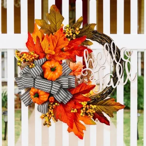 Maple Leaf , Pumpkin Thanksgiving Autumn Wreath