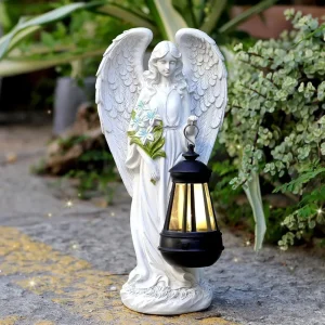 Solar Angel Outdoor Garden Decor Statues 13.2 Inches