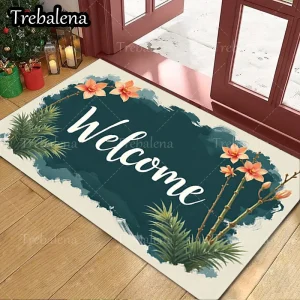 1pc Floral Bamboo Welcome Doormat
