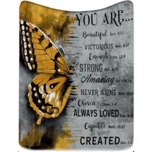Butterfly Inspirational Quote Throw Blanket