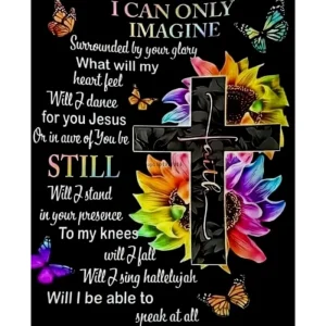 Cross slogan printed inspirational throw blanket