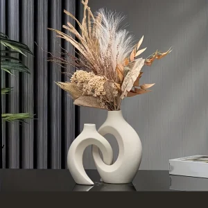 Modern 2pc ceramic vase artwork decor
